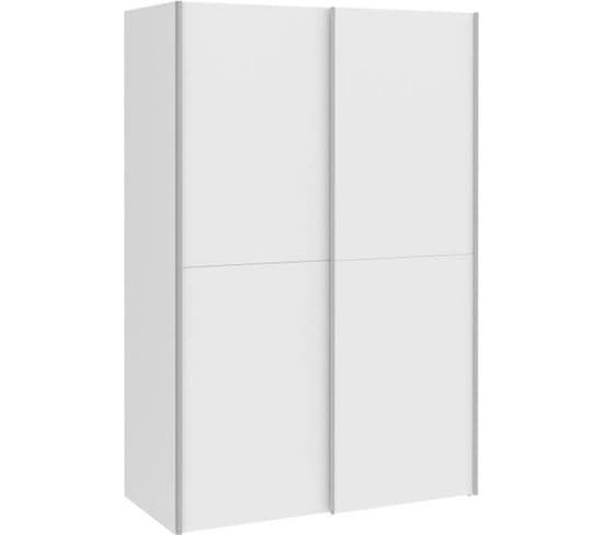 Armoire 2 Portes Coulissantes - Blanc Mat - L 120 X P 61,2 X H 190,5 Cm - Ozzula