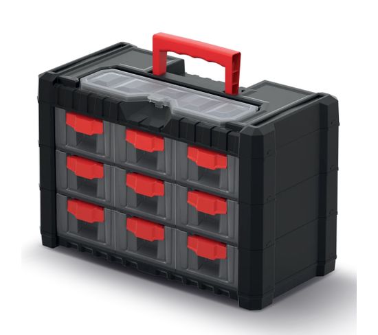 Boîte Porte-boîte Multiticase - Poignée Plastique Ergonomique - 9 Compartiments.