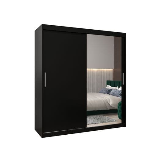 Armoire Tokyo 2 à Portes Coulissantes 200/180/62 2 Portes (negro/negro)