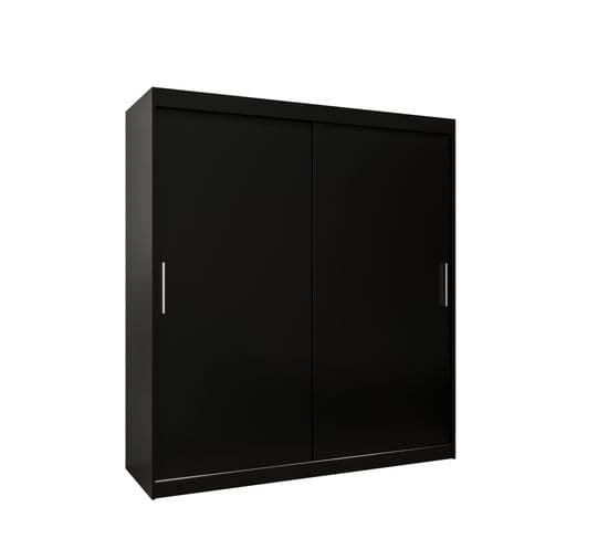 Armoire Tokyo à Portes Coulissantes 200/180/62 2 Portes (negro/negro)