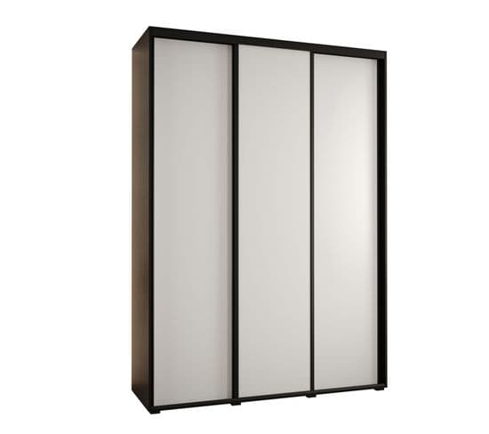 Armoire Davos 1 à Portes Coulissantes 235,2/170/45 3 Portes (noir/blanc/noir)