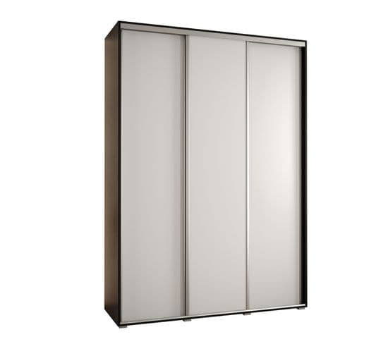 Armoire Davos 1 à Portes Coulissantes 235,2/170/45 3 Portes (noir/blanc/argent)