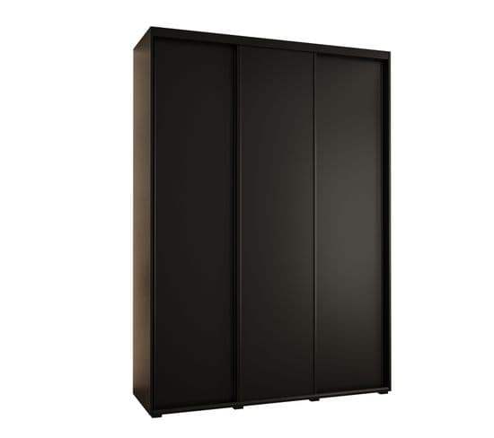 Armoire Davos 1 à Portes Coulissantes 235,2/170/45 3 Portes (noir/noir/noir)