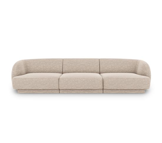 Canapé "miley", 3 Places, Beige, Tissu Chenille