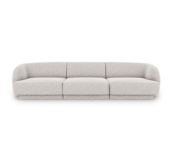 Canapé "miley", 3 Places, Gris Clair, Tissu Chenille