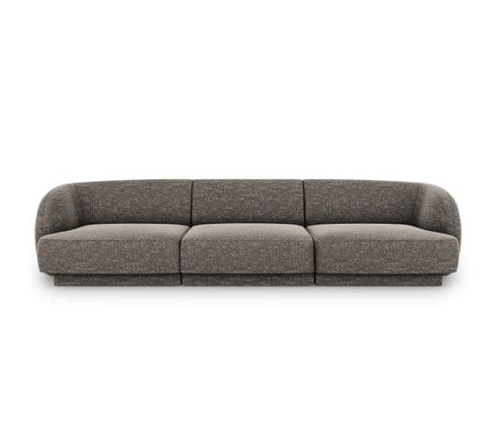 Canapé "miley", 3 Places, Gris, Tissu Chenille