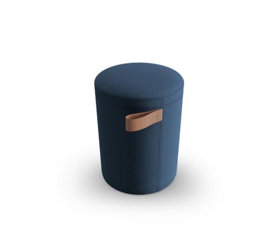 Pouf "hana", 1 Place, Bleu, Tissu Structurel