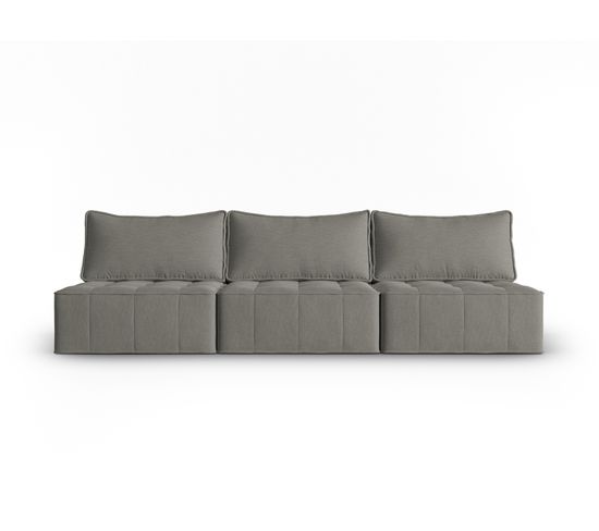 Canapé Modulable "mike", 5 Places, Gris, Tissu Structurel