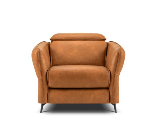 Fauteuil "viti", 1 Place, Marron Clair, Cuir Véritable