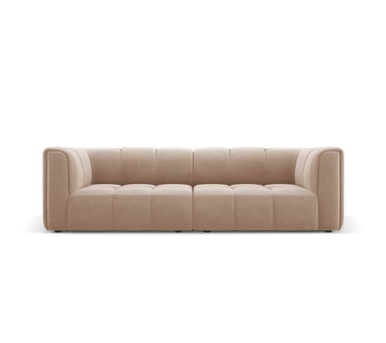 Canapé Modulable "serena", 3 Places, Beige, Velours