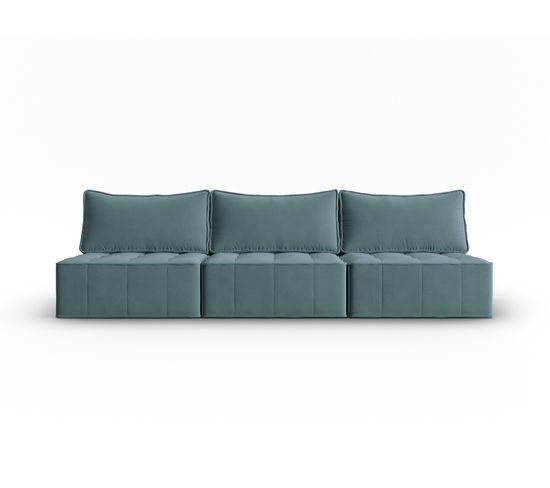 Canapé Modulable "mike", 5 Places, Menthe, Velours