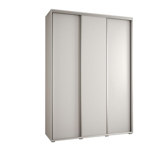 Armoire Davos 1 à Portes Coulissantes 235,2/180/45 3 Portes (blanc/blanc/argent)