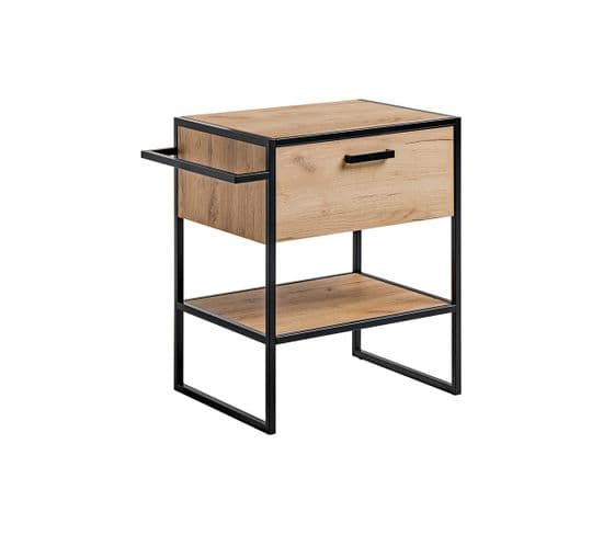 Meuble Sous Vasque Avec Le Paln Brooklin 825 Noir Et Chêne 60 Cm