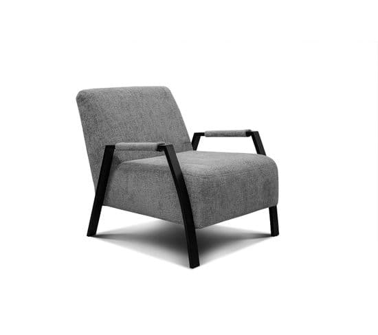 Fauteuil Fixe Tissu Gris - Kobe