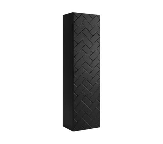 Meuble Colonne Suspendu De Salle De Bain Madis Noir 35 X 136 Cm B