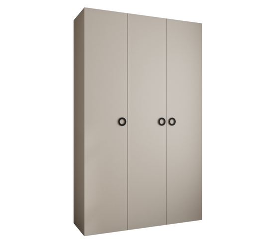 Armoire 3 Portes Como 1 - 150x40x245.5 Cm (cachemire/noir)