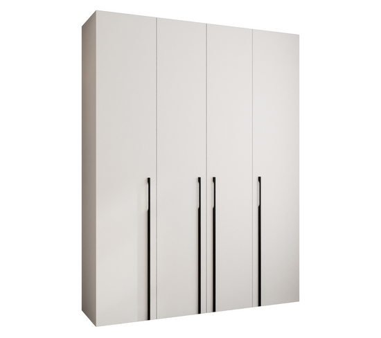 Armoire 4 Portes Como 3 - 190x50x245.5 Cm (blanc/noir)