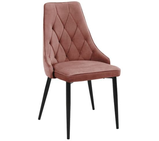 1 Pièce Chaise Matelassée De Salle à Manger En Velours Sj.054 Rose