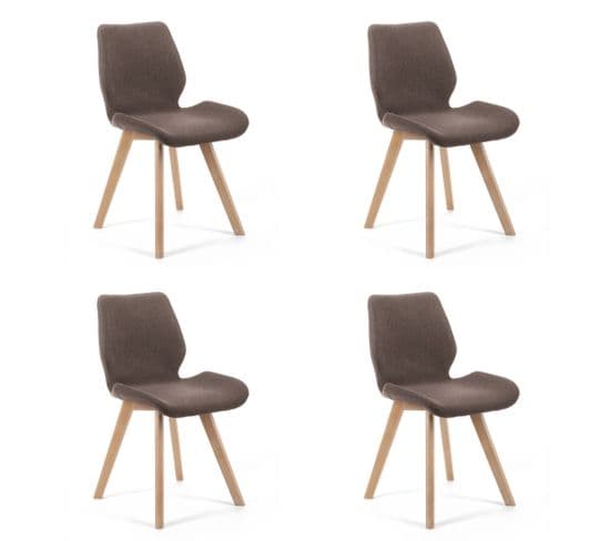 Lot De 4 Chaises De Salle à Manger En Tissu Sj.0159 Marron