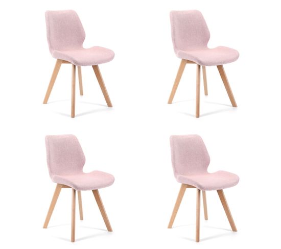 Lot De 4 Chaises De Salle à Manger En Tissu Sj.0159 Rose