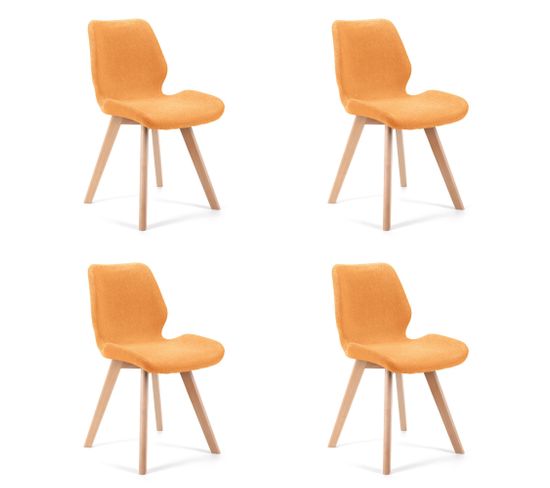 Lot De 4 Chaises De Salle à Manger En Tissu Sj.0159 Orange