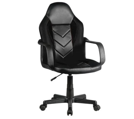 Fauteuil Gaming Enfant C18 Noir Et Gris Simili