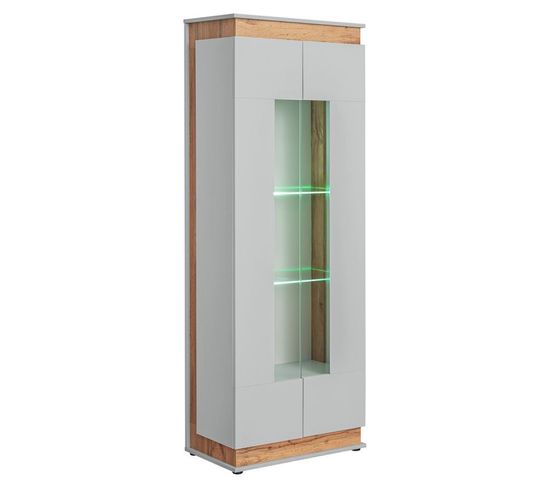 Vitrine À Led 4 Niveaux "berlin" 191cm Gris Et Naturel