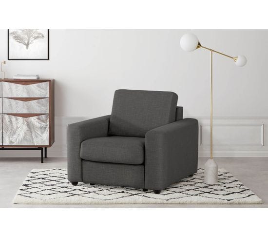 Fauteuil manchettes CURVE NICARAGUA tissu Bergamo graphite 97