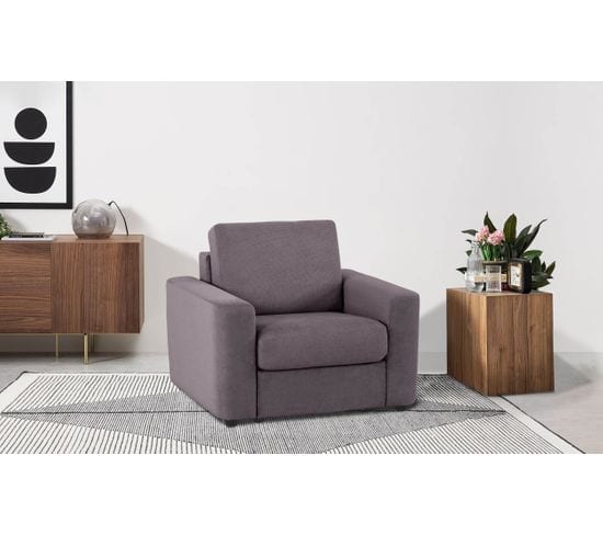 Fauteuil manchettes CURVE NICARAGUA tissu Crown marron