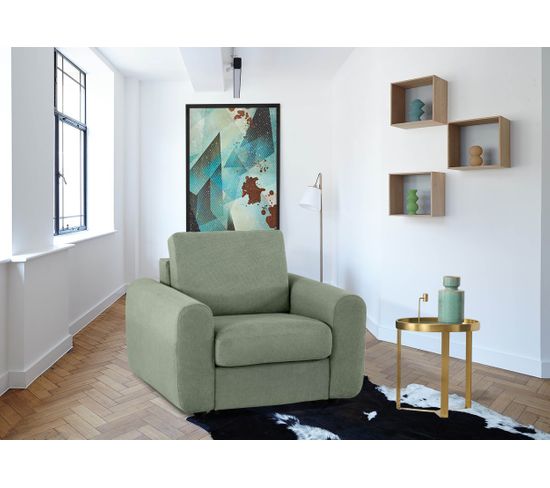 Fauteuil manchettes Kara NICARAGUA tissu crown vert