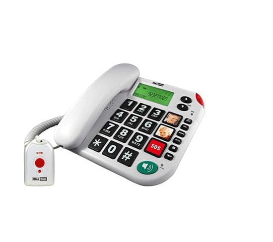 Téléphone Fixe Avec Télécommande Sos Maxcom Kx481sos