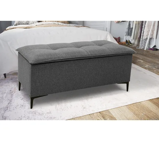 Banc coffre JAPP 3 tissu flash anthracite