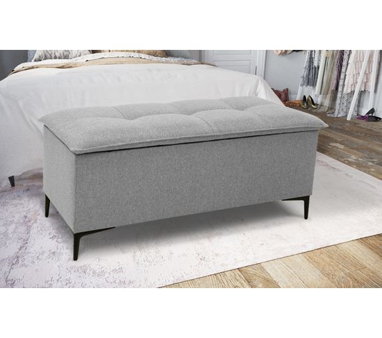 Banc coffre JAPP 3 tissu flash gris