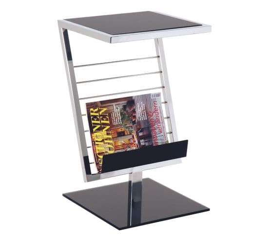 Table D'appoint En En Tube D'acier Coloris Noir, Dim : L36 X P30 X H60 Cm