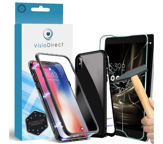Verre Trempé Pour Iphone 11 6.1" + Coque Magnétique Noir De Protection Anti Choc -