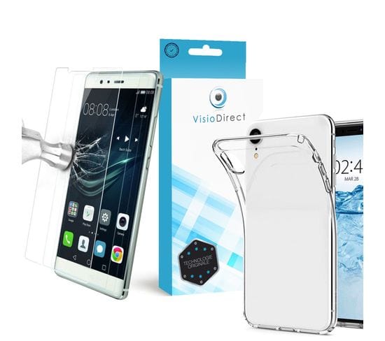 Verre Trempé Pour Samsung Galaxy S8 G950f 5.8"+ Coque De Protection Transparente Souple Silicone