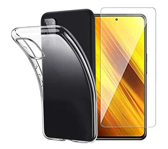 Film Protecteur Verre Trempé Pour Xiaomi Poco X3 Pro 6.67" + Coque De Protection Souple