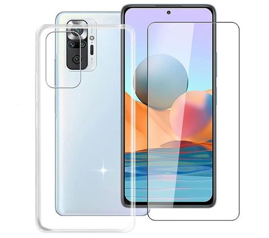 Film Verre Trempé Pour Xiaomi Redmi Note 10 Pro 6.67" (m2101k6g)+coque De Protection Souple