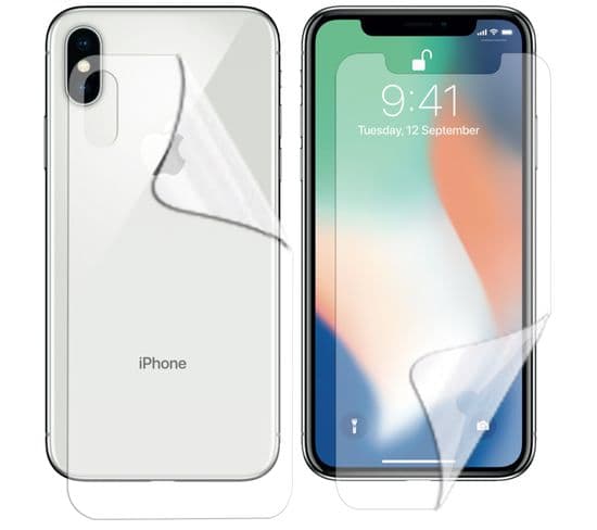 Film Ecran Avant Et Arrière De Protection En Hydrogel Souple Pour iPhone X / iPhone Xs