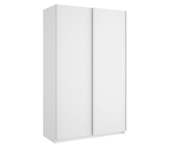 Armoire Avec 2 Portes Coulissantes En Panneau De Particules Mélaminés Coloris Blanc