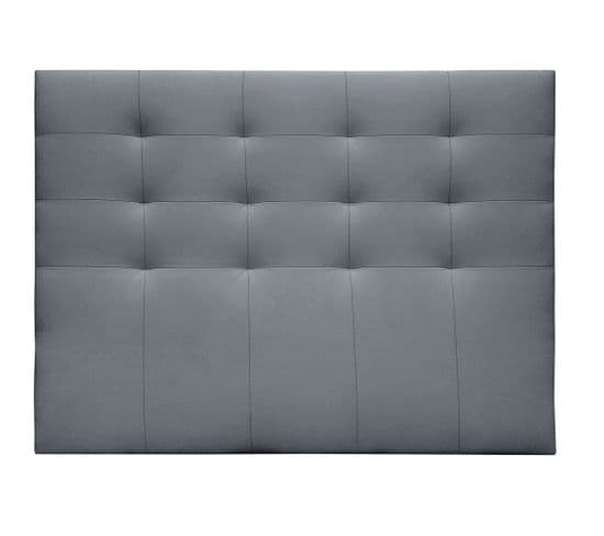 Tête De Lit En Simili-cuir Coloris Gris - Longueur 160 X Profondeur 4 X Hauteur 120 Cm