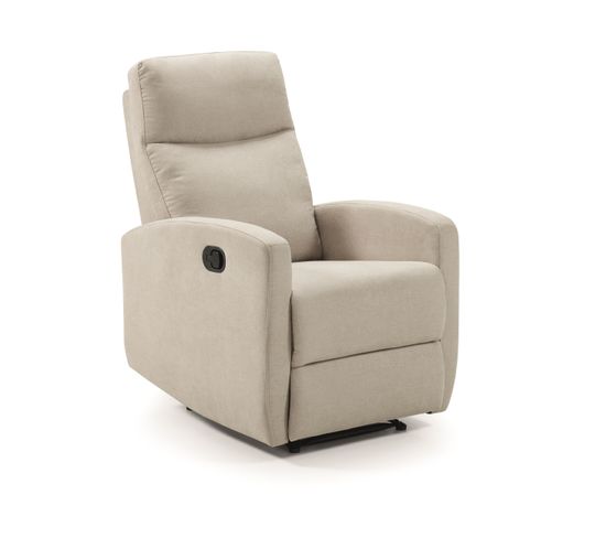 Fauteuil Relax Manuel En Tissu Waterproof Couleur Ivoire - L. 66 X P. 88 X H. 103 Cm