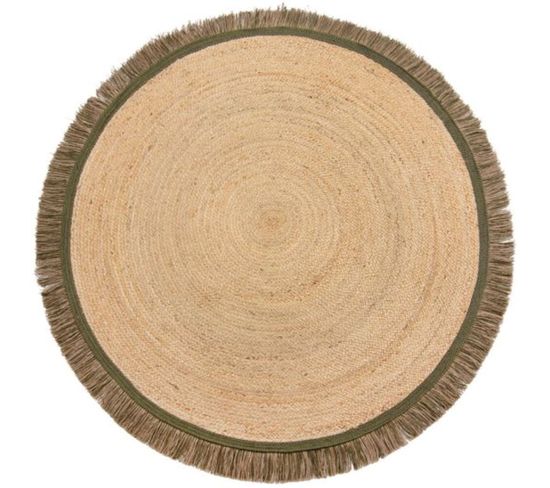 Tapis Rond Kana En Jute - Vert - 180x180 Cm