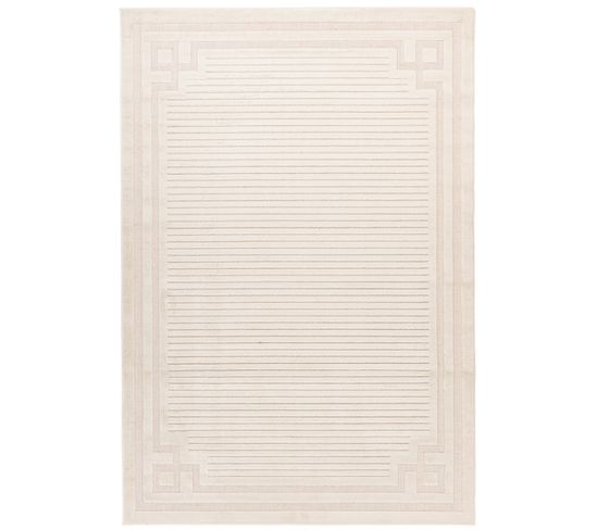 Tapis De Salon Olympe En Polypropylène - Blanc Cassé - 120x170 Cm
