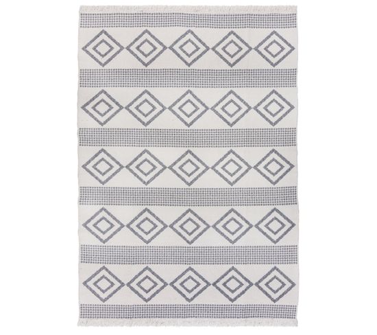 Tapis Moderne Toto En Coton Recyclé - Beige - 160x230 Cm