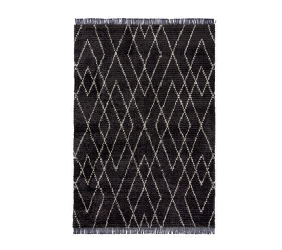 Tapis De Salon Marika En Polyester - Noir - 120x170 Cm
