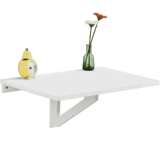 Table Murale Rabattable En Bois, Table De Cuisine, Table Enfant, L60×p40 cm -blanc, Fwt03-w