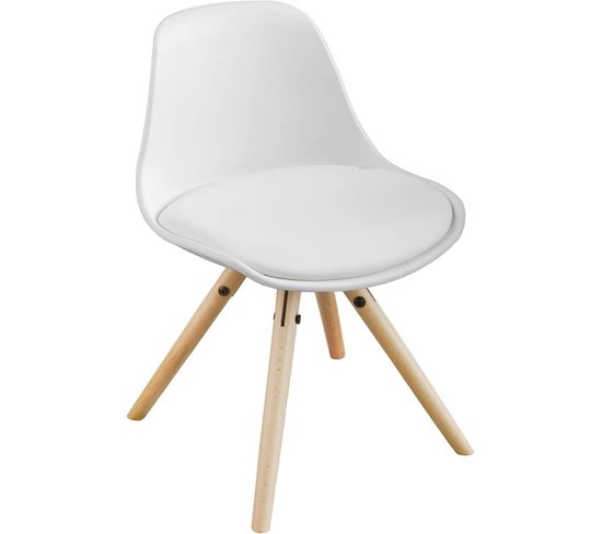 Fauteuil Enfant Chaise Confortable En Bouleau Pour Enfant Avec Assise Rembourrée Blanc, Fst46-w