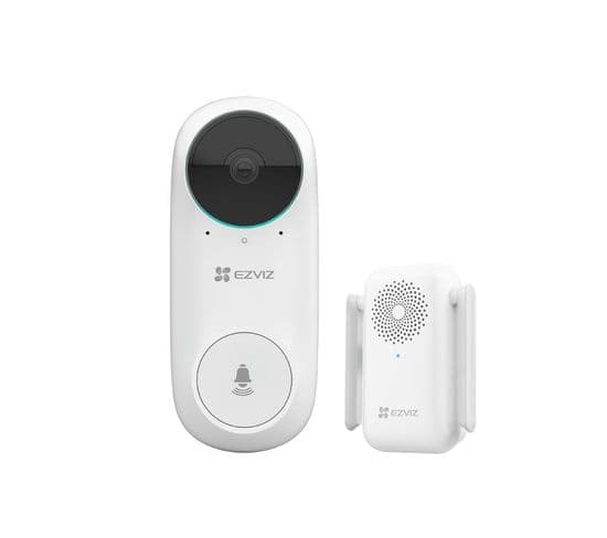 Sonnette Vidéo Wifi Ip Ezviz - Caméra 2mpx / Vision 160º - Audio / Sonnette Intérieure Incluse - Dé