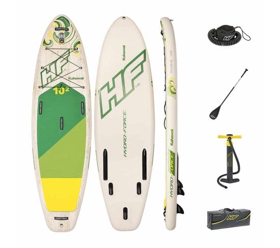 Planche Paddle Surf Gonflable Bestway Hydro-force Kahawai 310x86x15 Cm Avec Aviron, Pompe Et Sac